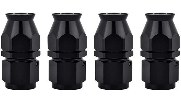 OctoMotive -6AN PTFE Hose End Fitting Straight Black for PTFE Hose Only (4)