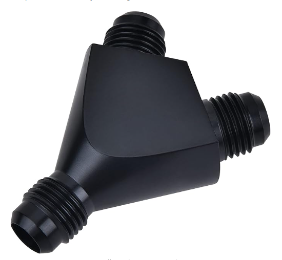 OctoMotive -6AN Y Block Flare Fitting Adapter Union Splitter Black