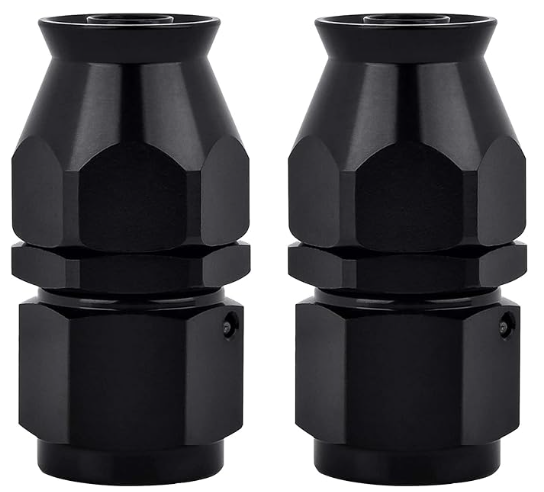 OctoMotive -8AN PTFE Hose End Fitting Straight Black for PTFE Hose Only (2)