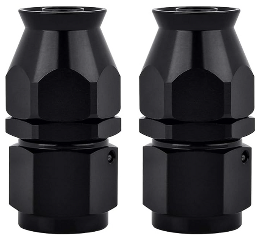 OctoMotive -8AN PTFE Hose End Fitting Straight Black for PTFE Hose Only (2)