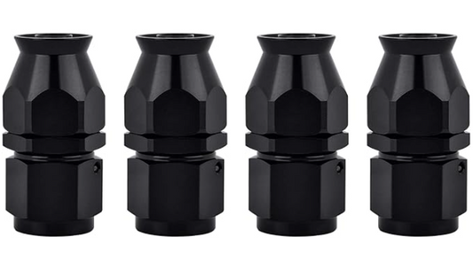 OctoMotive -6AN PTFE Hose End Fitting Straight Black for PTFE Hose Only (4)