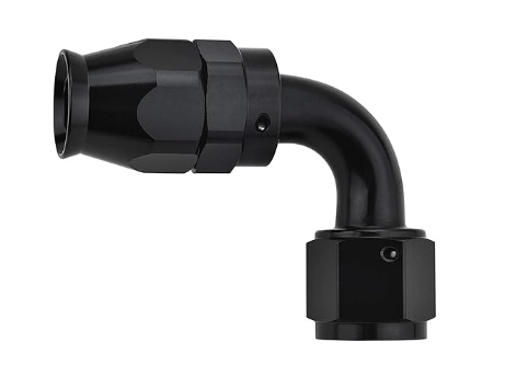 OctoMotive -6AN PTFE Hose End Fitting 90 DEGREE Black for PTFE Hose Only (1)