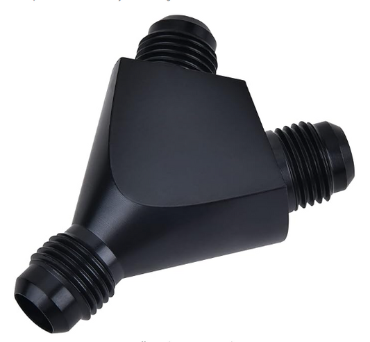 OctoMotive -6AN Y Block Flare Fitting Adapter Union Splitter Black
