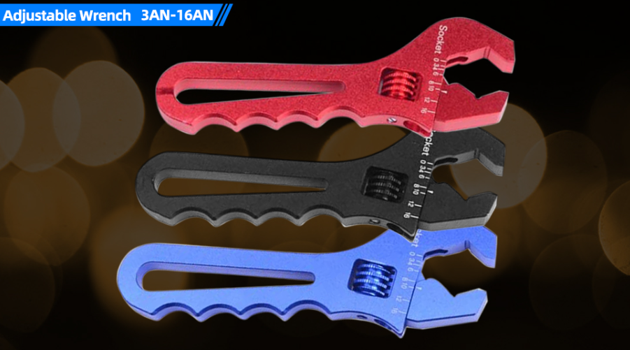 OctoMotive An Fitting Wrench 3AN-16AN Adjustable Wrench Aluminum Lightweight Spanner Tools for -AN Hose Fitting End
