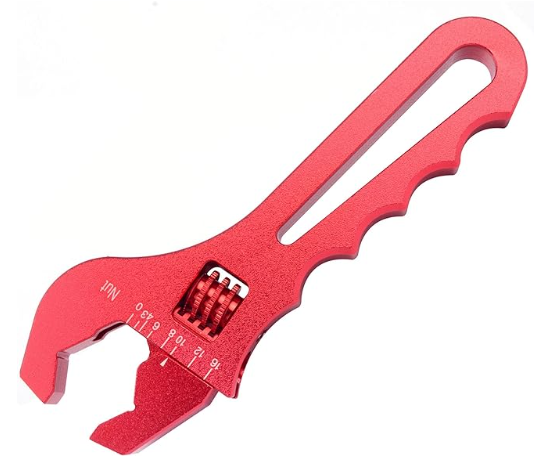 OctoMotive An Fitting Wrench 3AN-16AN Adjustable Wrench Aluminum Lightweight Spanner Tools for -AN Hose Fitting End