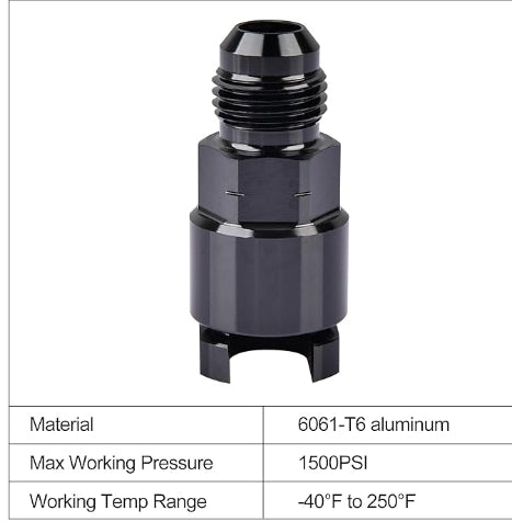 OctoMotive -6AN Male to 5/16" Quick-Disconnect Female Fitting Aluminum